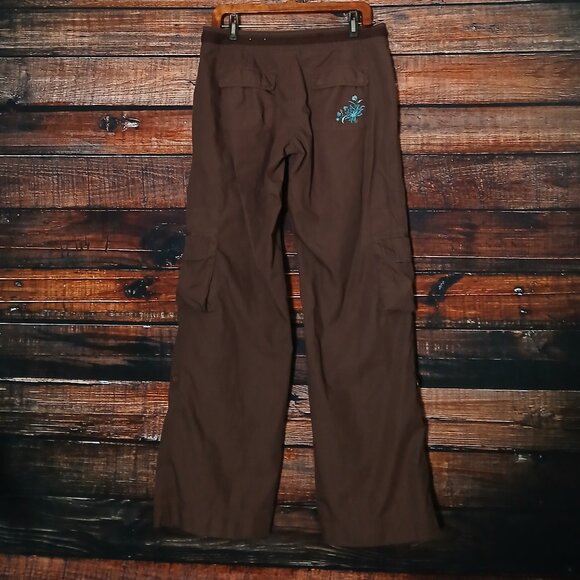 SO Vintage Cargo Pants 11 Brown Baggy Wide Leg Embroidered Beaded Convertible - Picture 3 of 11